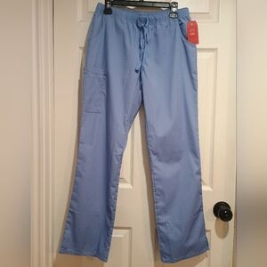 New Women's Red Panda Blue Scrub Pants With Pockets Size Medium